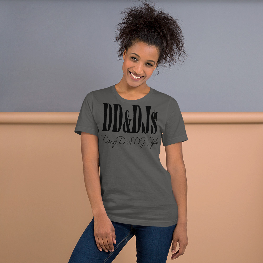 T-Shirt: DD&DJS Dragi D & DJ Style Text design and logo Unisex t-shirt - Image 7