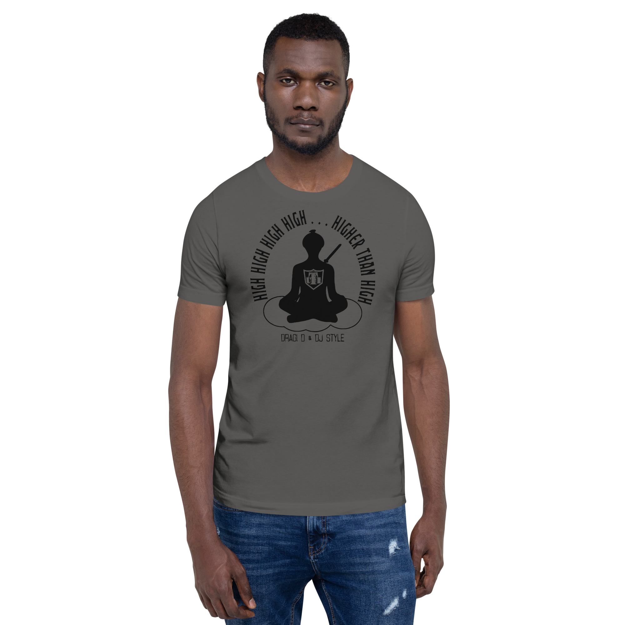 T-Shirt: DD&DJS The Flying Samuri So High Black Text Unisex Tee - Image 17