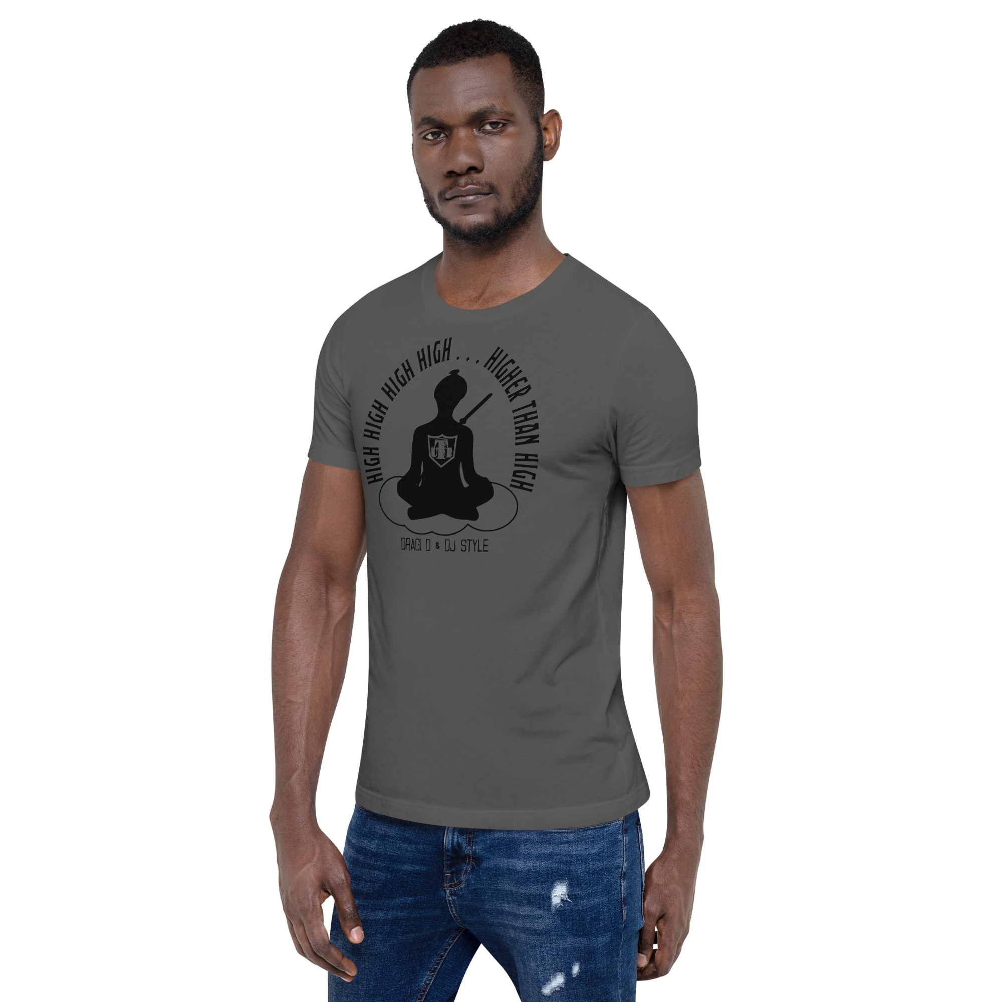 T-Shirt: DD&DJS The Flying Samuri So High Black Text Unisex Tee - Image 18