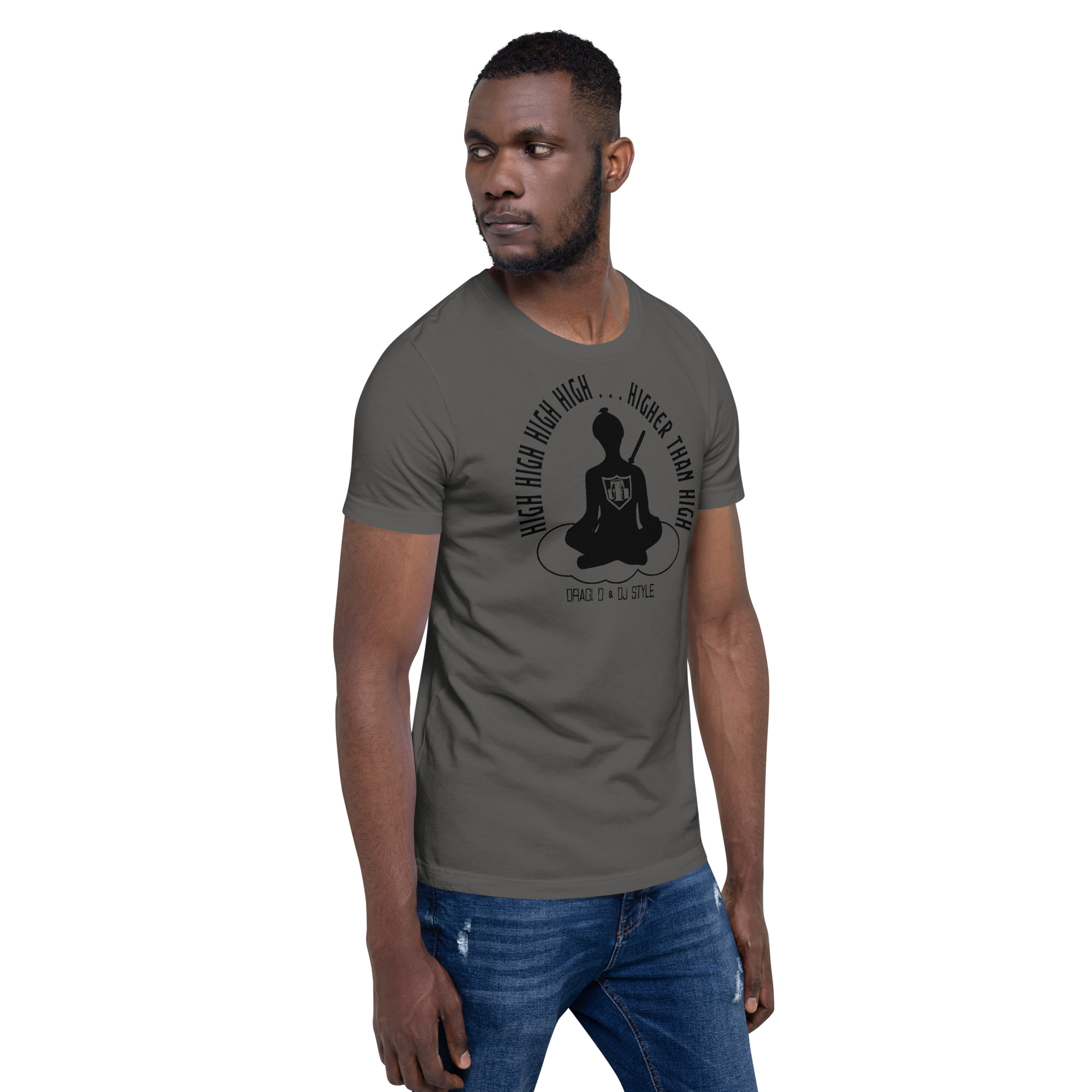 T-Shirt: DD&DJS The Flying Samuri So High Black Text Unisex Tee - Image 19