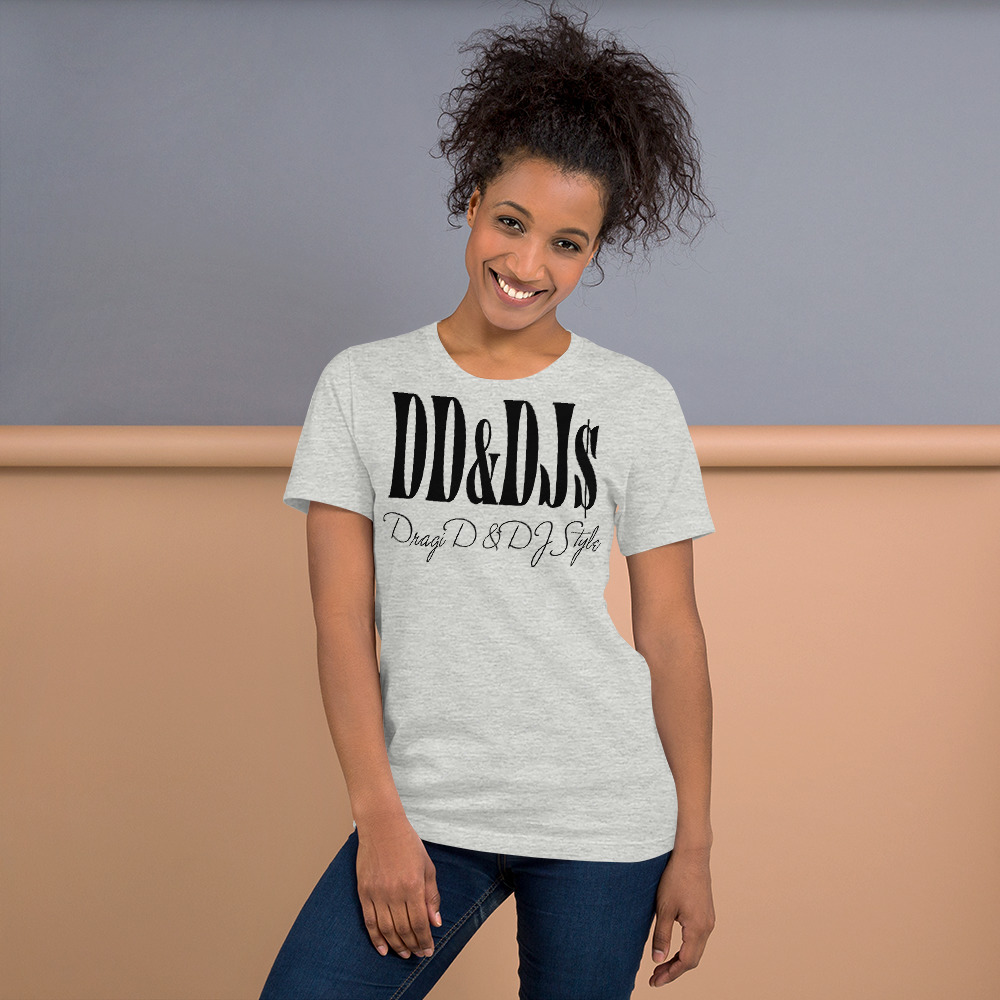 T-Shirt: DD&DJS Dragi D & DJ Style Text design and logo Unisex t-shirt - Image 11