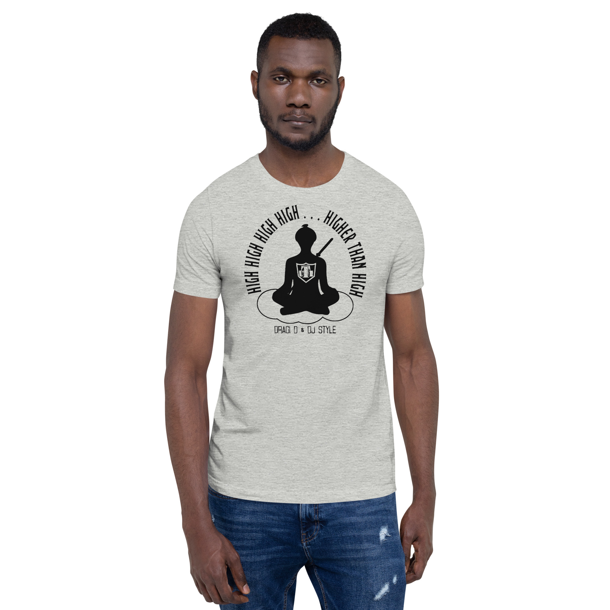 T-Shirt: DD&DJS The Flying Samuri So High Black Text Unisex Tee - Image 27