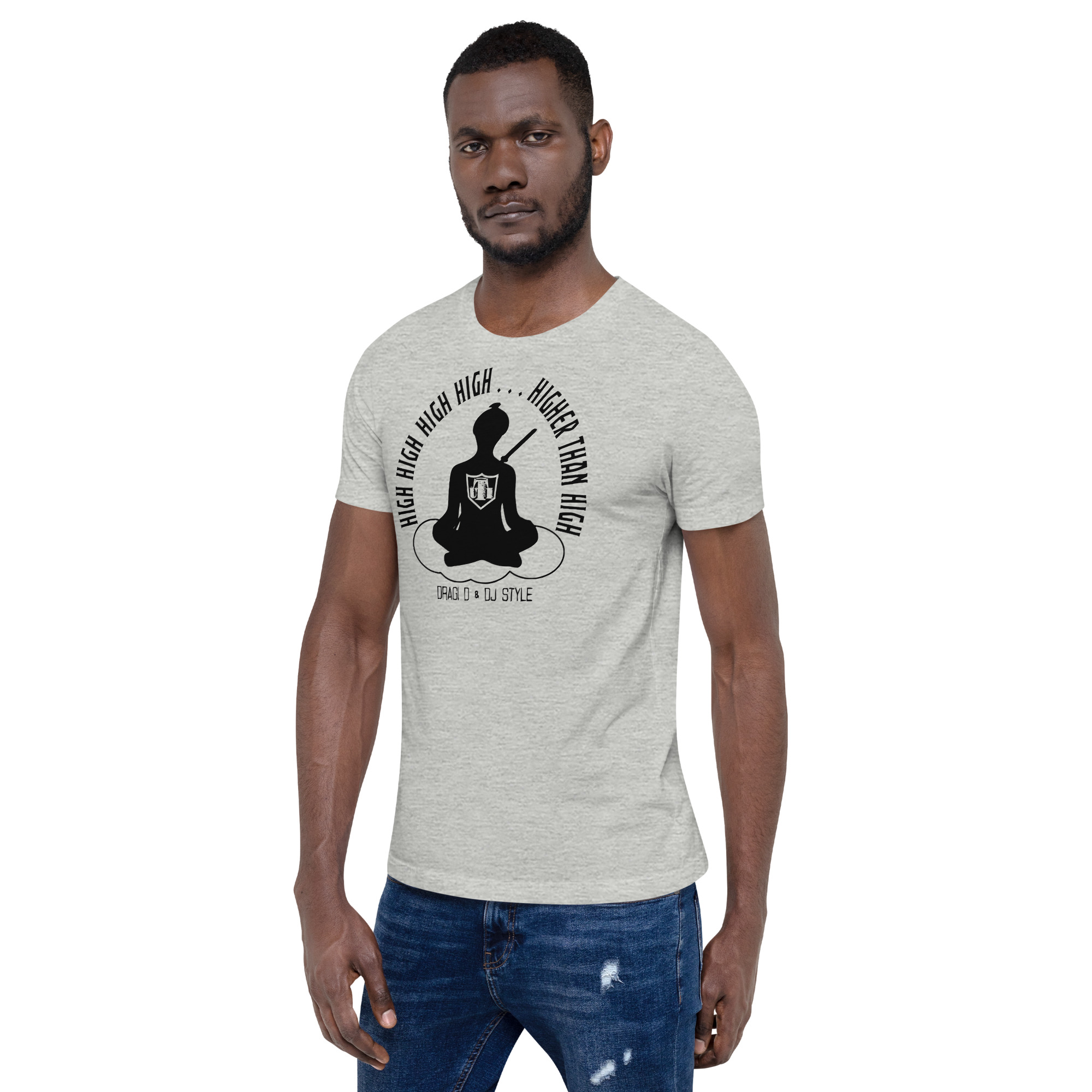 T-Shirt: DD&DJS The Flying Samuri So High Black Text Unisex Tee - Image 28