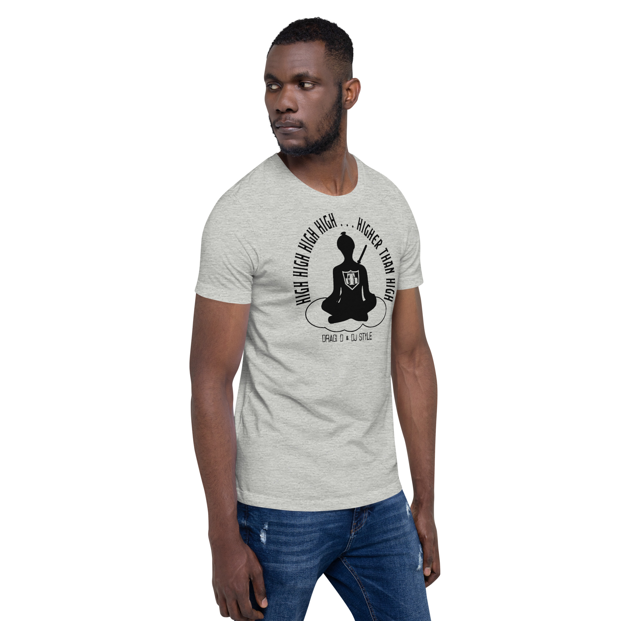 T-Shirt: DD&DJS The Flying Samuri So High Black Text Unisex Tee - Image 29