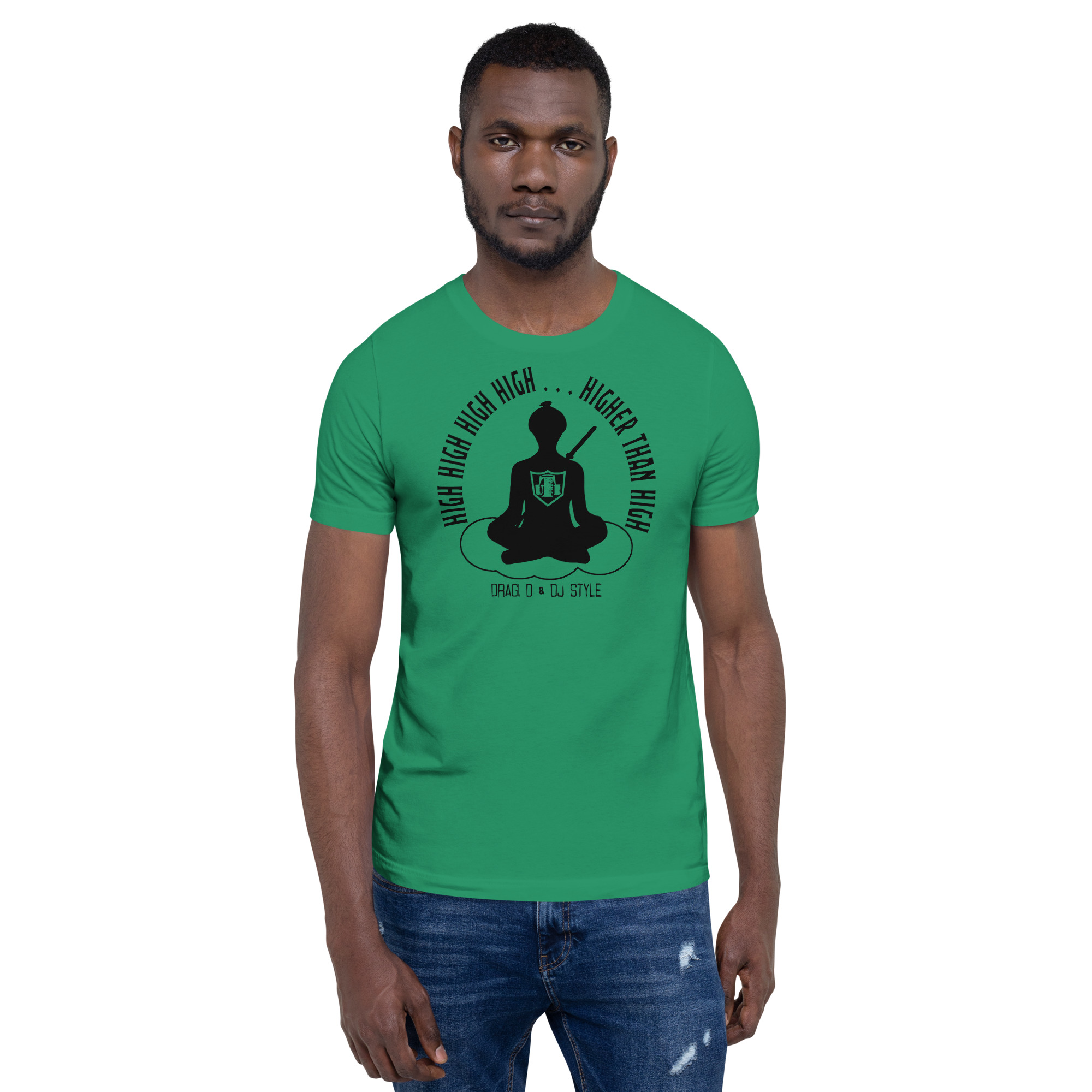 T-Shirt: DD&DJS The Flying Samuri So High Black Text Unisex Tee - Image 22