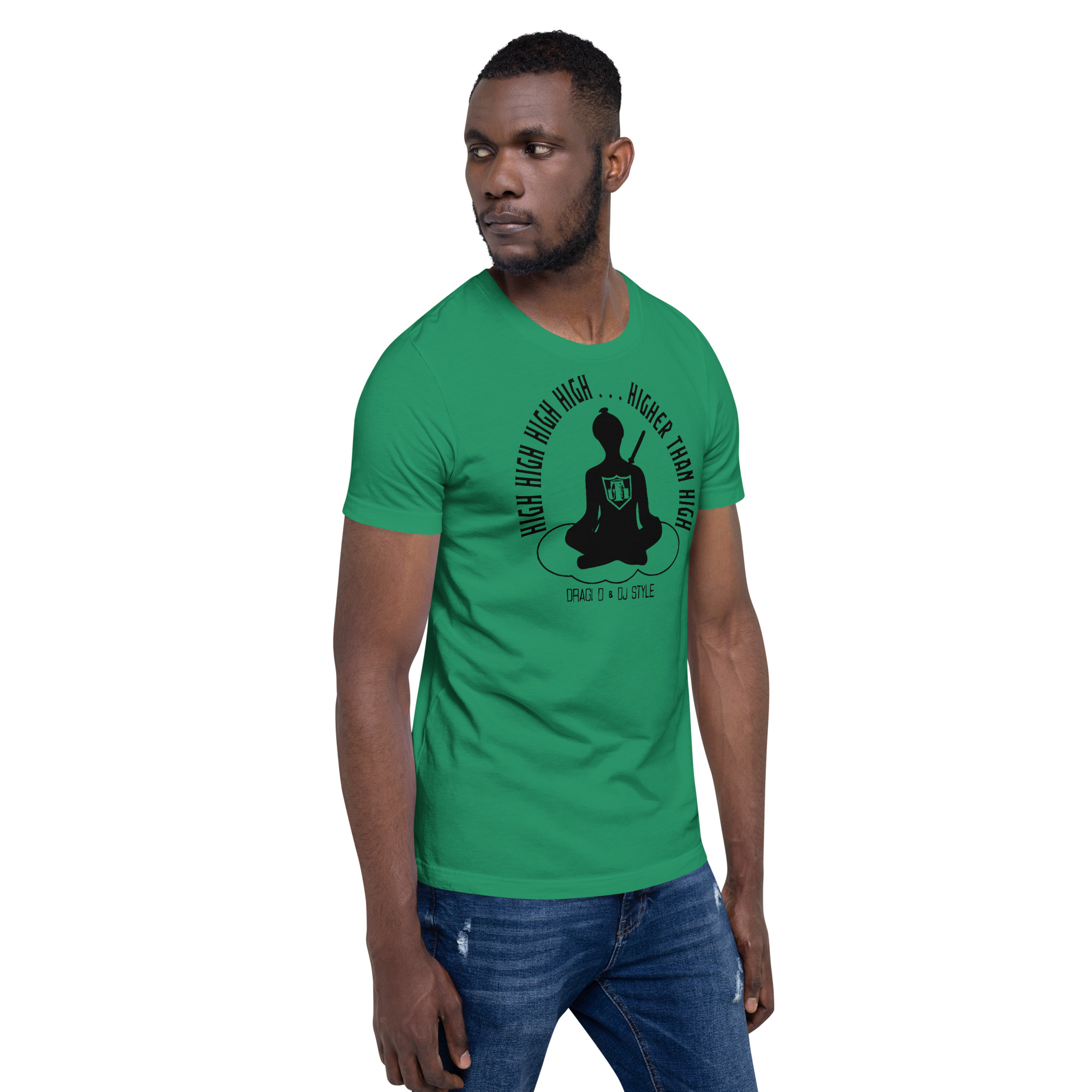 T-Shirt: DD&DJS The Flying Samuri So High Black Text Unisex Tee - Image 24