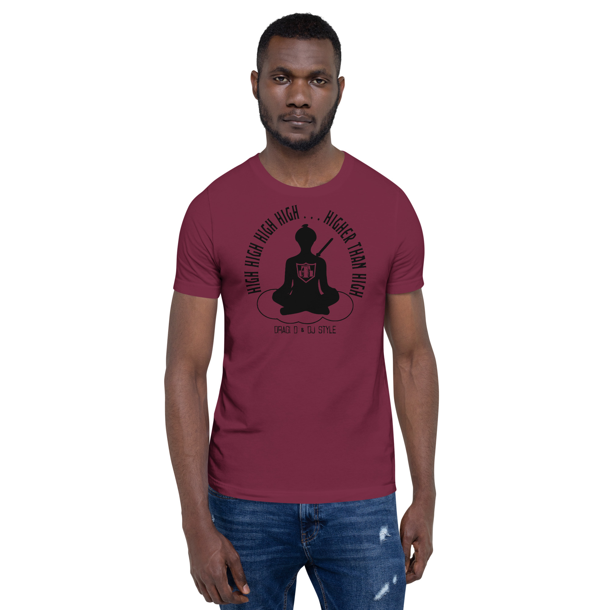 T-Shirt: DD&DJS The Flying Samuri So High Black Text Unisex Tee - Image 7