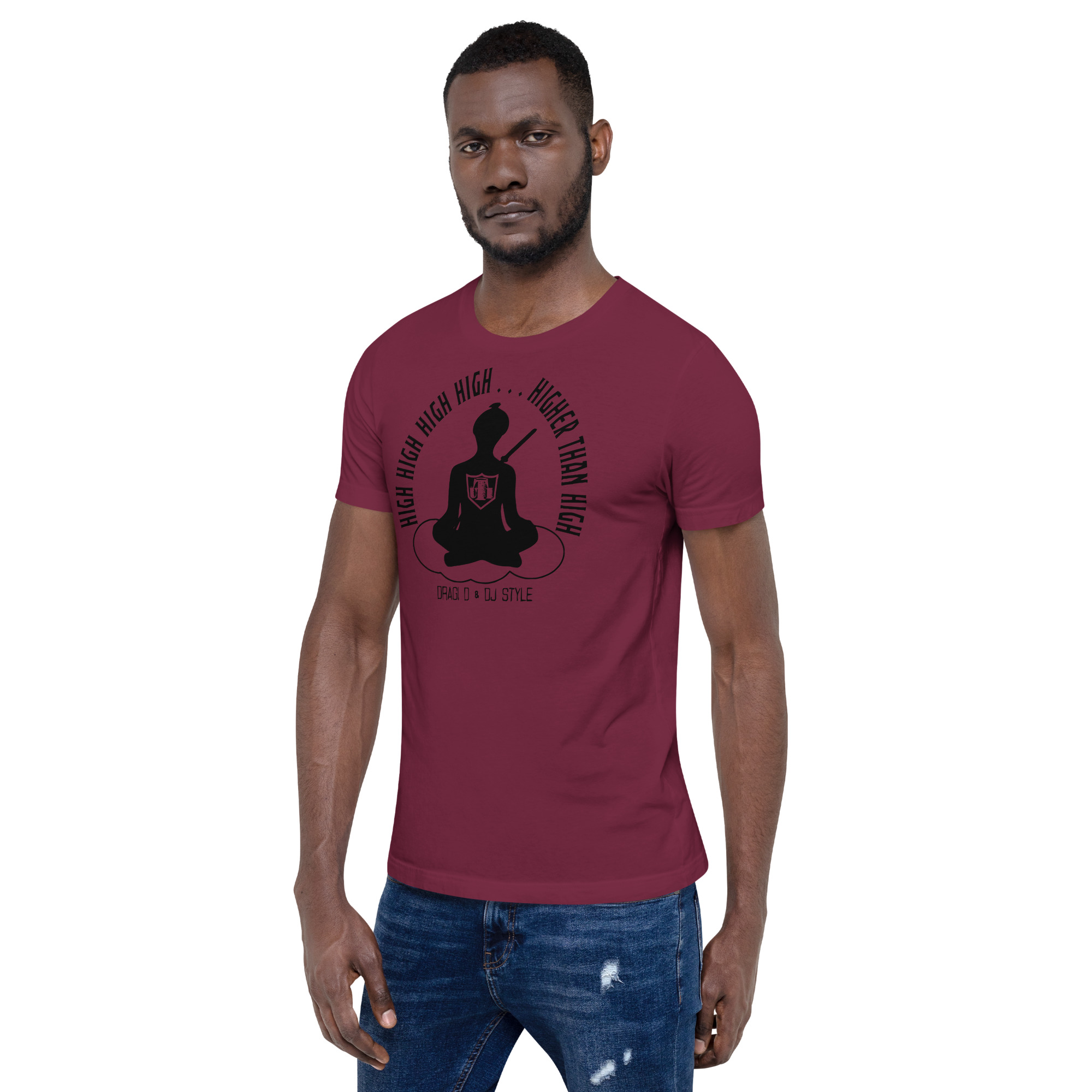 T-Shirt: DD&DJS The Flying Samuri So High Black Text Unisex Tee - Image 8