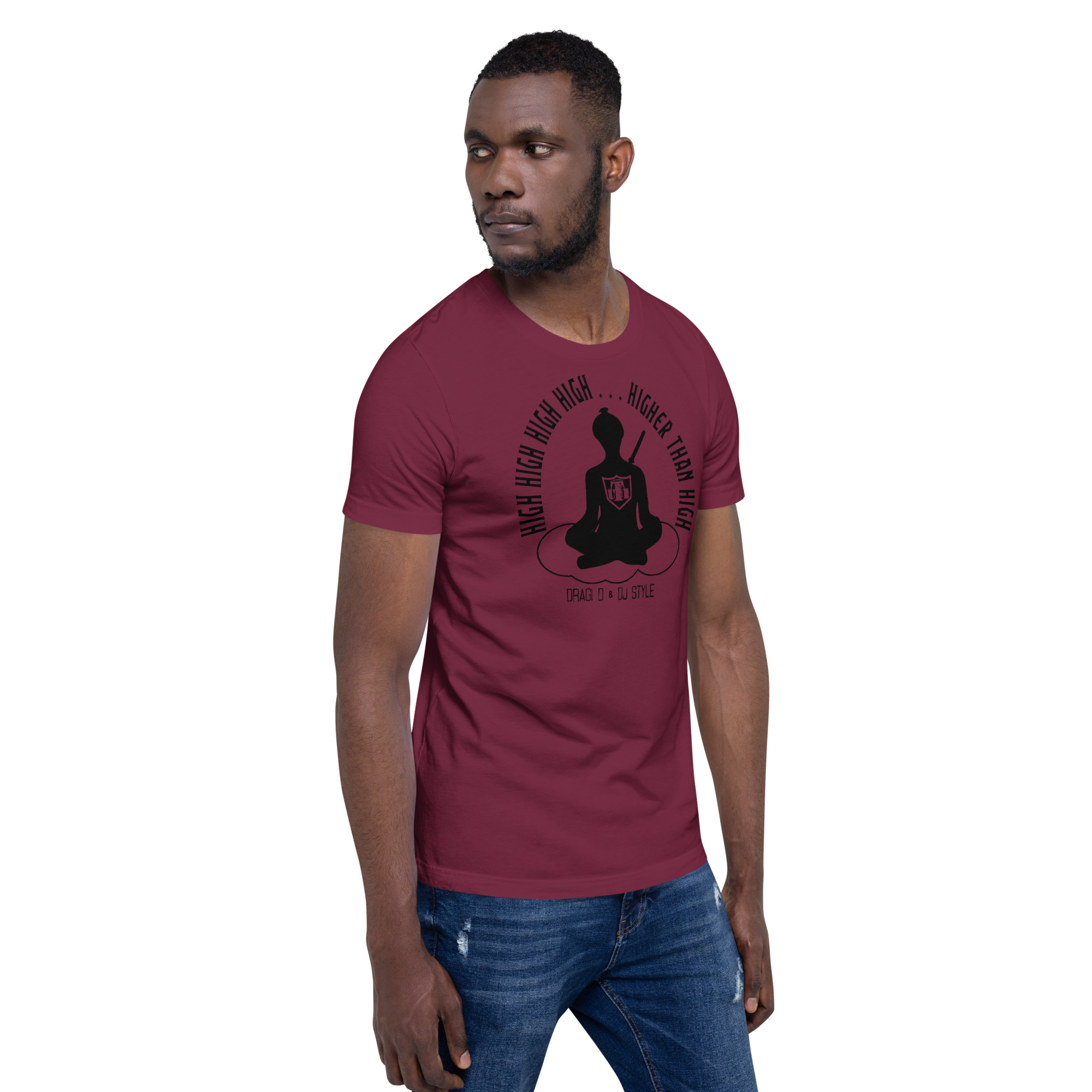 T-Shirt: DD&DJS The Flying Samuri So High Black Text Unisex Tee - Image 9