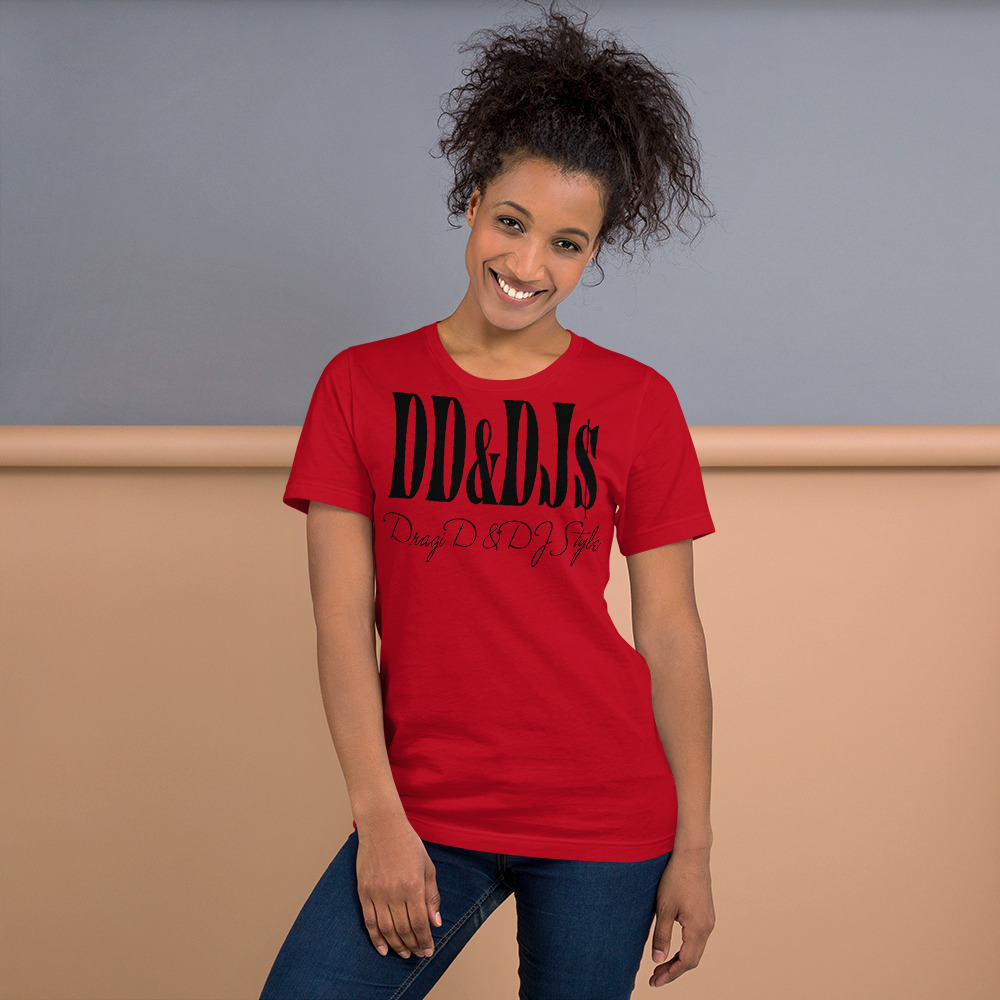 T-Shirt: DD&DJS Dragi D & DJ Style Text design and logo Unisex t-shirt - Image 2