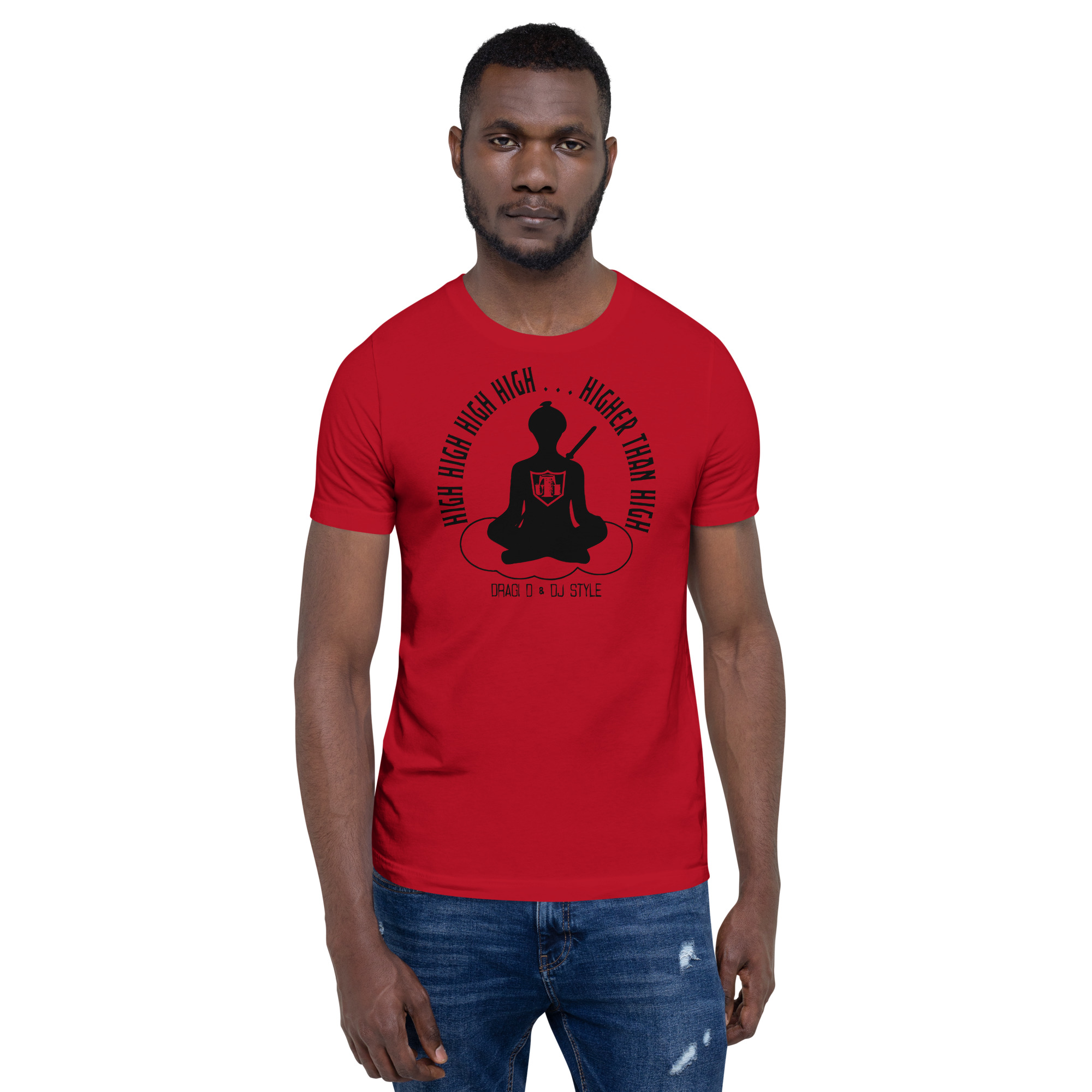 T-Shirt: DD&DJS The Flying Samuri So High Black Text Unisex Tee - Image 2