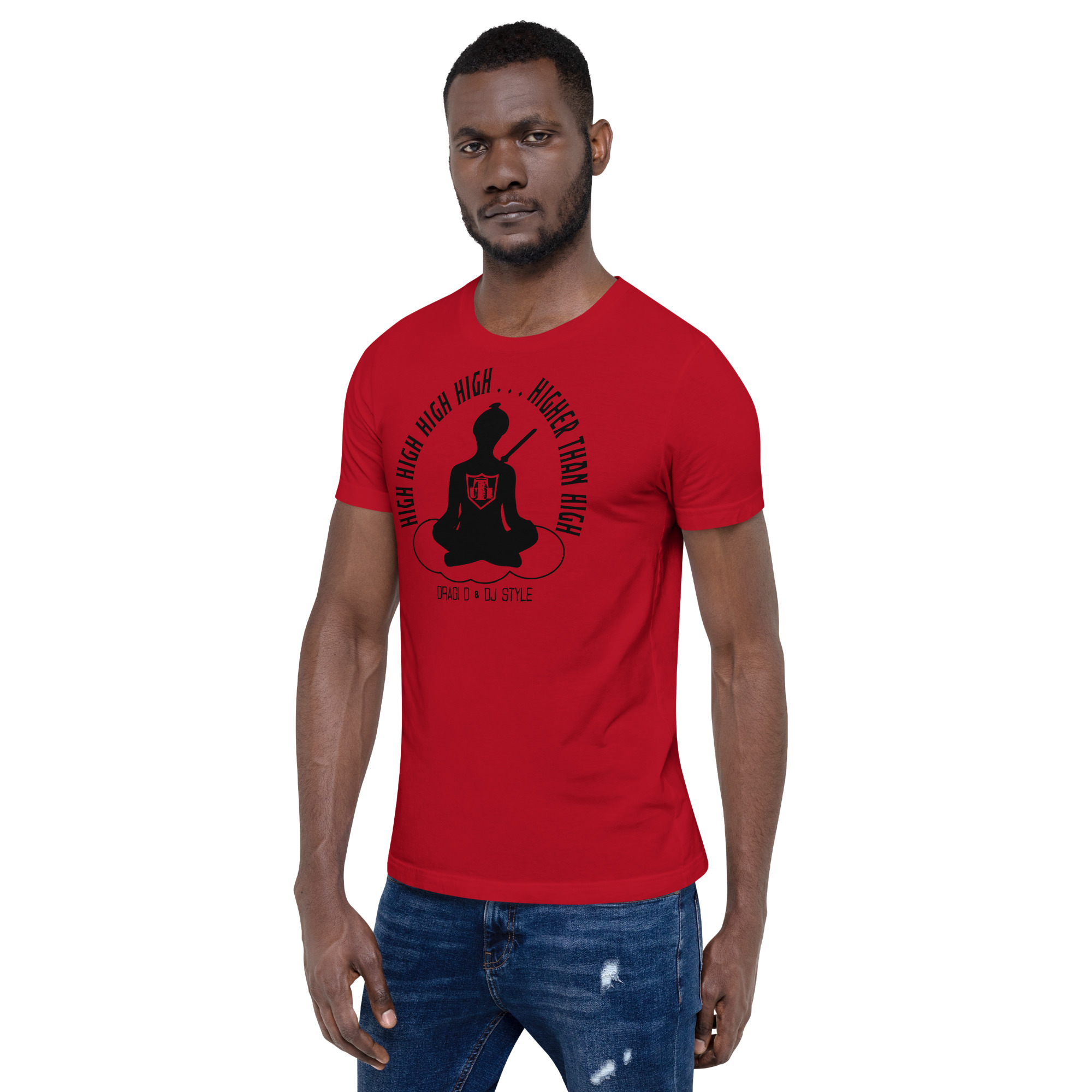 T-Shirt: DD&DJS The Flying Samuri So High Black Text Unisex Tee - Image 3