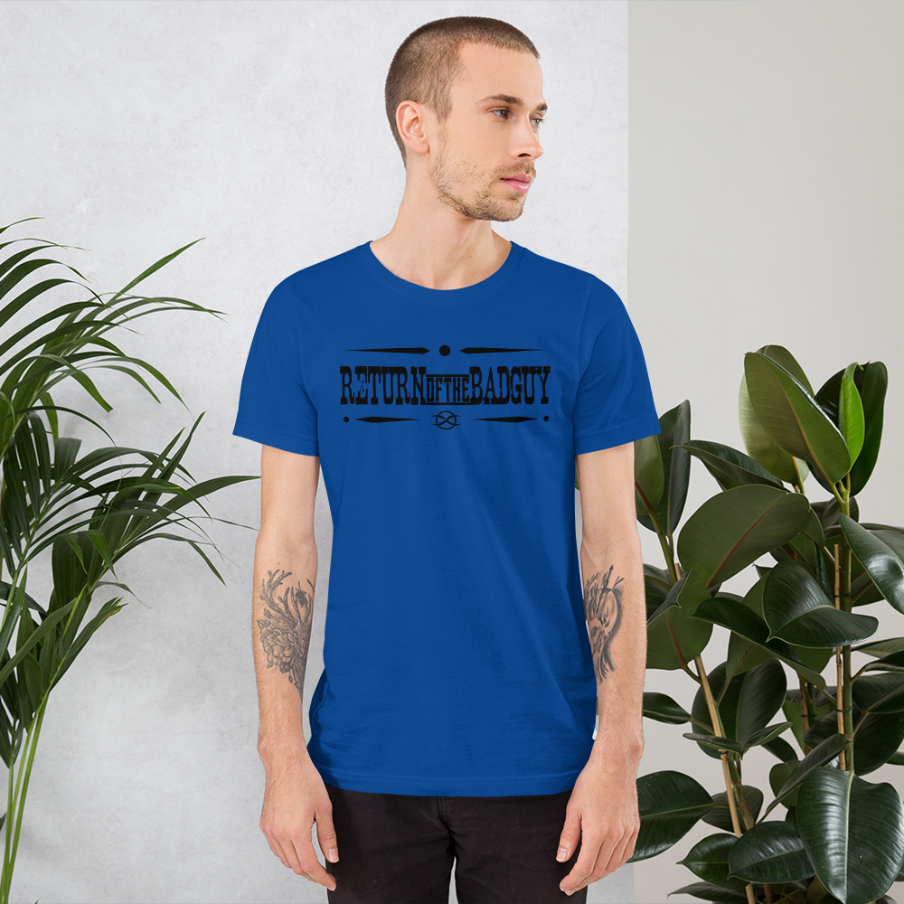 T-Shirt: DD&DJS The Return of the Bad Guy BLACK design unisex tee - Image 6