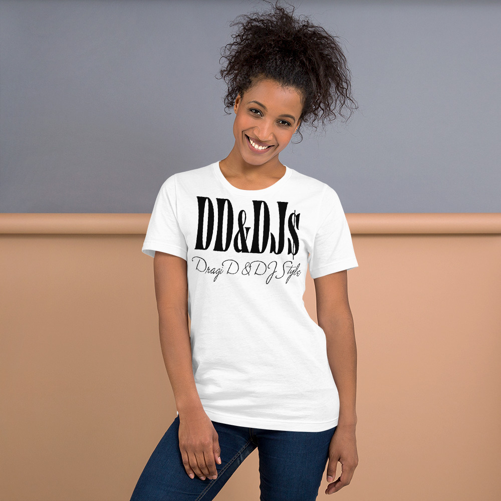 T-Shirt: DD&DJS Dragi D & DJ Style Text design and logo Unisex t-shirt - Image 13